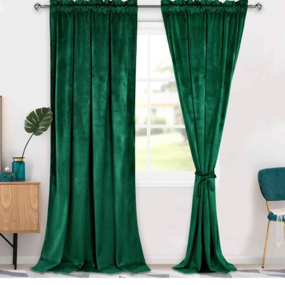 Elegant Green Velvet Curtains